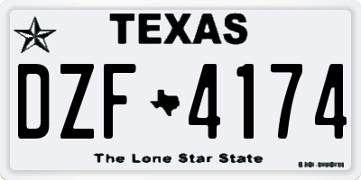 TX license plate DZF4174