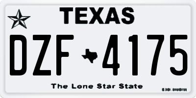 TX license plate DZF4175