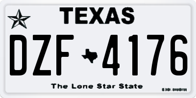 TX license plate DZF4176