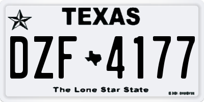 TX license plate DZF4177