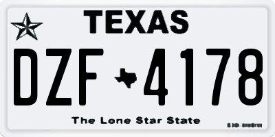 TX license plate DZF4178