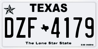TX license plate DZF4179