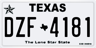 TX license plate DZF4181