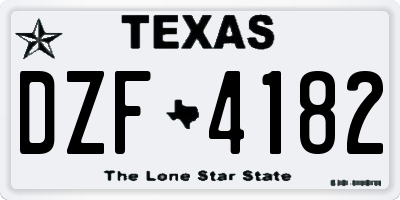 TX license plate DZF4182