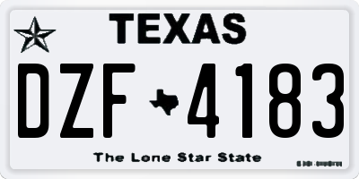 TX license plate DZF4183