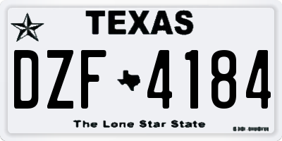 TX license plate DZF4184