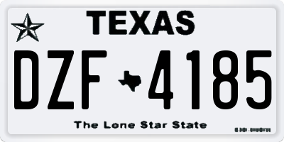 TX license plate DZF4185