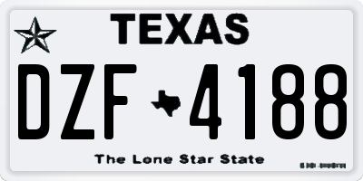 TX license plate DZF4188