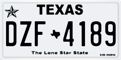 TX license plate DZF4189