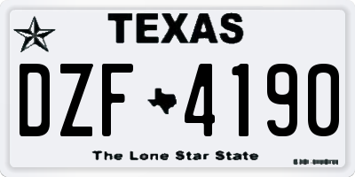 TX license plate DZF4190