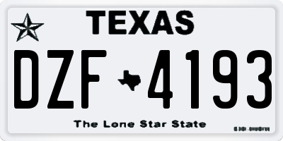TX license plate DZF4193