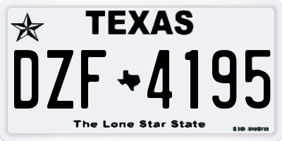 TX license plate DZF4195