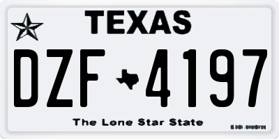 TX license plate DZF4197