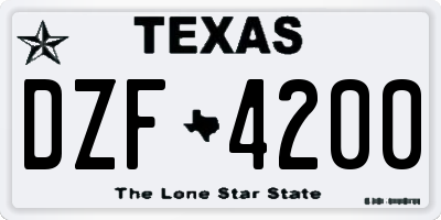 TX license plate DZF4200