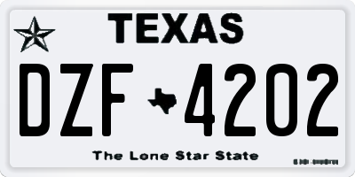 TX license plate DZF4202