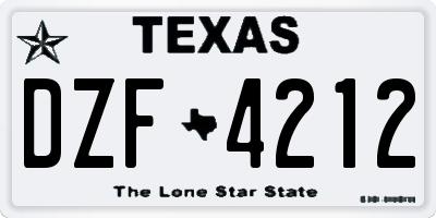 TX license plate DZF4212