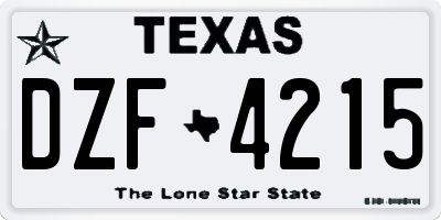 TX license plate DZF4215