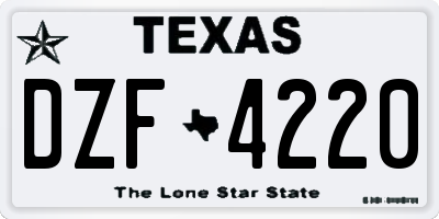 TX license plate DZF4220