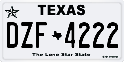TX license plate DZF4222