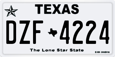 TX license plate DZF4224