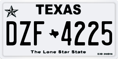 TX license plate DZF4225