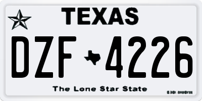 TX license plate DZF4226