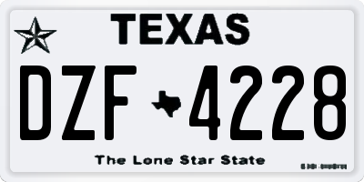 TX license plate DZF4228