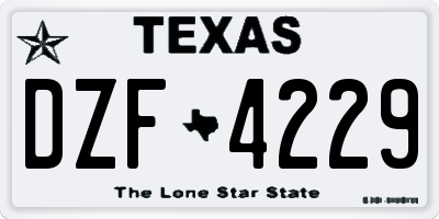 TX license plate DZF4229