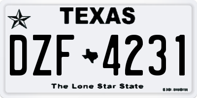 TX license plate DZF4231