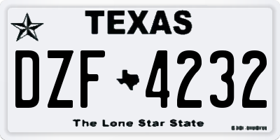 TX license plate DZF4232