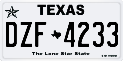 TX license plate DZF4233