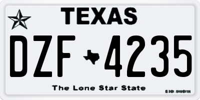 TX license plate DZF4235