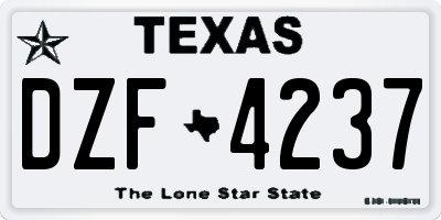 TX license plate DZF4237