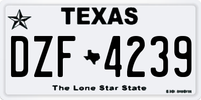 TX license plate DZF4239