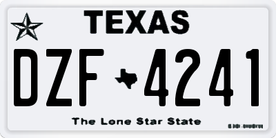 TX license plate DZF4241