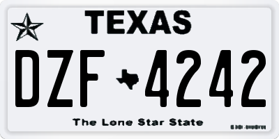 TX license plate DZF4242
