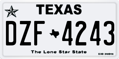 TX license plate DZF4243