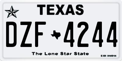 TX license plate DZF4244