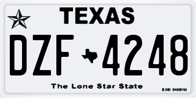TX license plate DZF4248