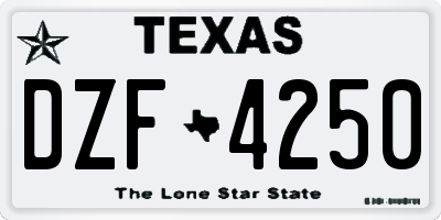 TX license plate DZF4250
