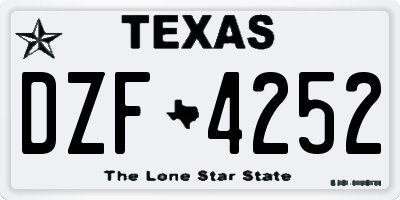 TX license plate DZF4252