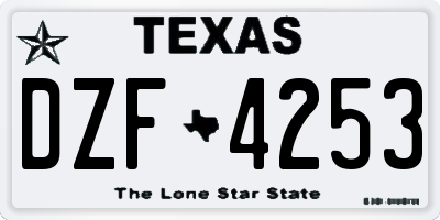TX license plate DZF4253