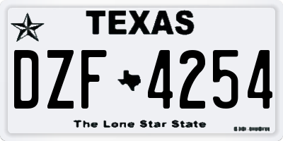 TX license plate DZF4254