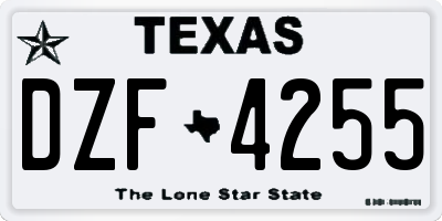 TX license plate DZF4255