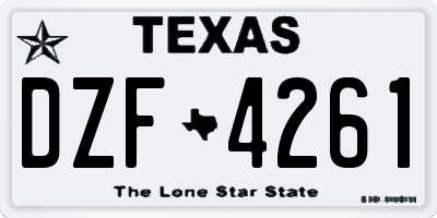 TX license plate DZF4261