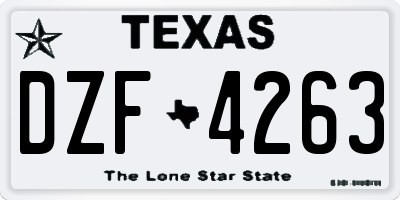 TX license plate DZF4263