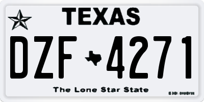 TX license plate DZF4271