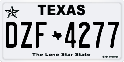 TX license plate DZF4277