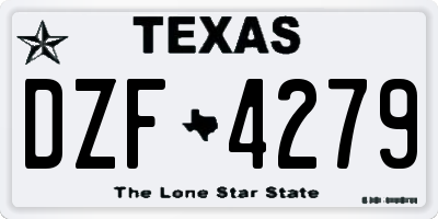 TX license plate DZF4279