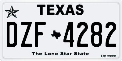 TX license plate DZF4282